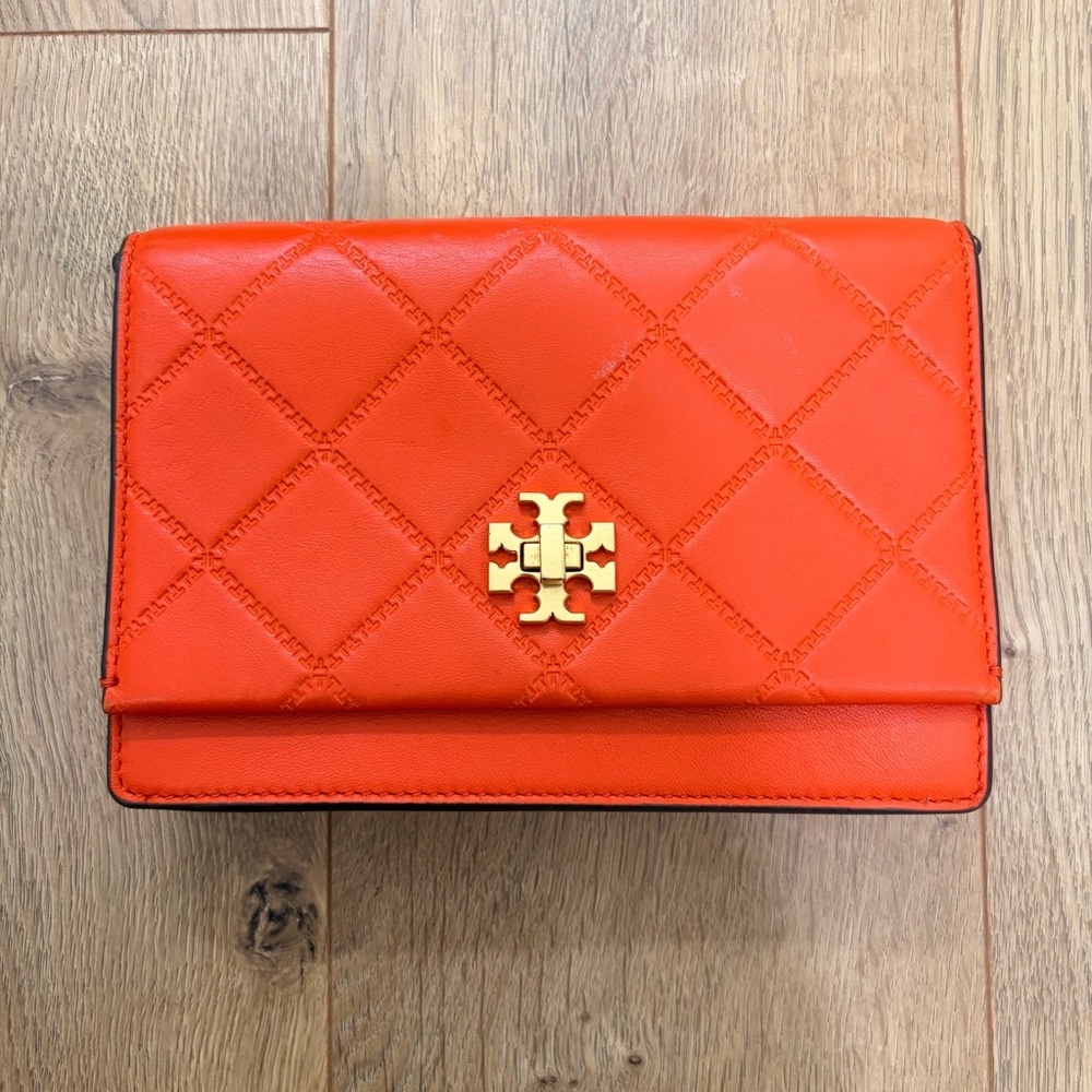 Tory Bruch GEORGIA turn lock mini crossbody in orange